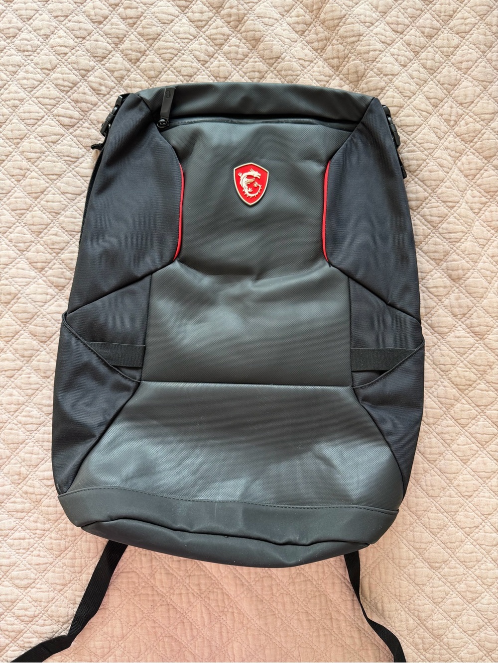 MSI Black Backpack with Red Logo Accents